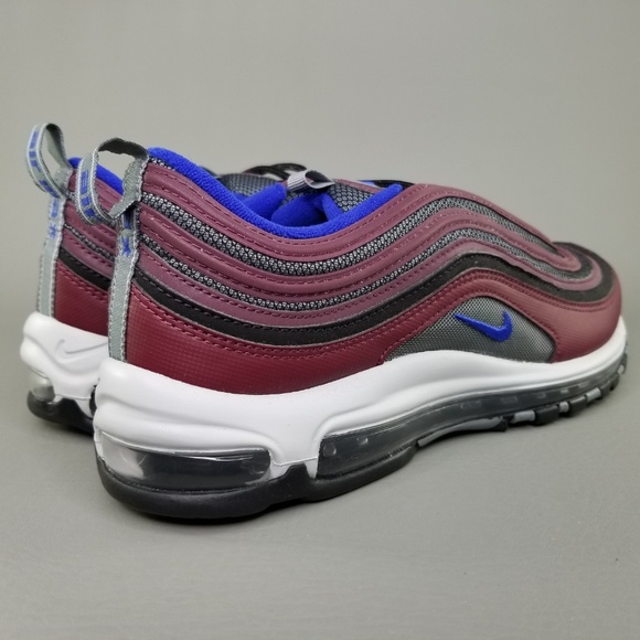 Nike Mens Air Max 97 Athletic Shoes Maroon Blue - Picture 6 of 8